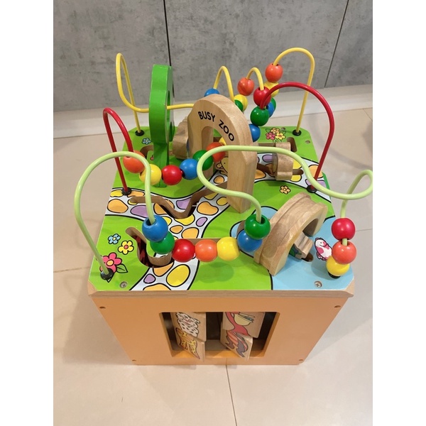 Parents品牌busy zoo多功能大號繞珠串珠 百寶箱兒童 木制玩具 木頭箱 益智玩具 無毒玩具