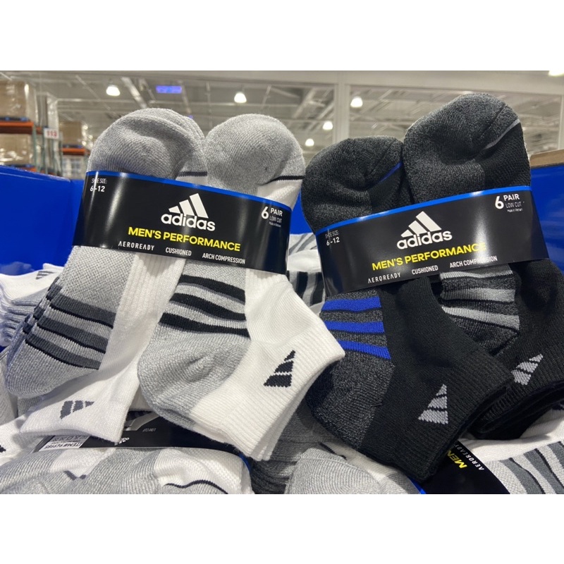 🎉現貨特價！ADIDAS 愛迪達男運動短襪六入  適合鞋子尺寸:US6~12-吉兒好市多COSTCO代購