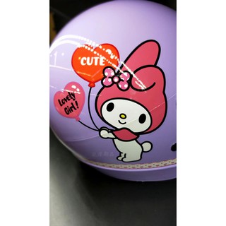 瀧澤部品 華泰WT K856 K857 美樂蒂 紫色 卡通兒童帽 小童帽 蕾絲 安全帽 幼兒 通勤 機車重機 3/4