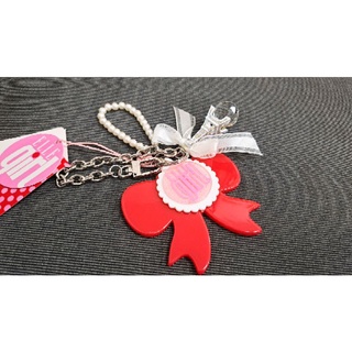 正版ELLE girl 花邊蝴蝶結水晶鐵塔珍珠 隨身鏡子 掛式 包包吊飾 鑰匙圈