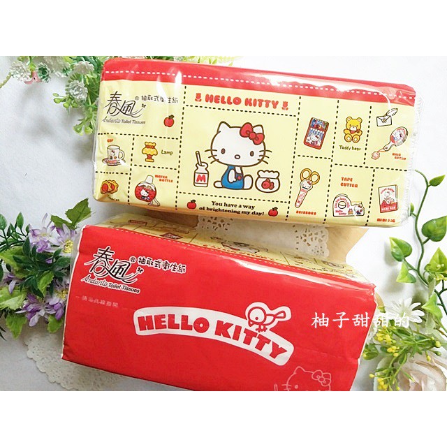 春風抽取式Hello Kitty衛生紙 春風 抽取式 Hello Kitty 衛生紙  滿額免運費 / 單包【柚子甜甜的