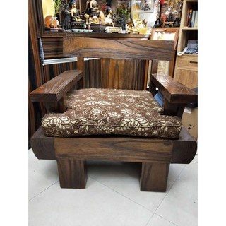 降價,原木高雅超厚橡木實木單人沙發椅
