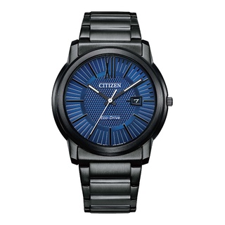 【CITIZEN 星辰】AW1217-83L 羅馬字 鋼錶帶 日期顯示 光動能男錶 藍/黑 42mm 台南 時代鐘錶