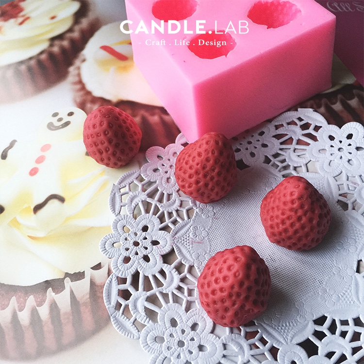 逼真草莓 DIY 香薰蠟燭 甜品蛋糕 手工翻糖矽膠模具 蠟燭模具 香氛模具 石膏模具