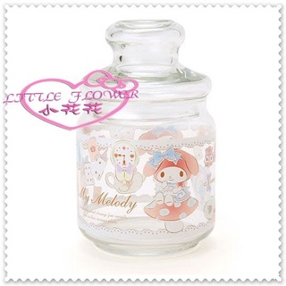 小玫瑰日本精品♥ Hello Kitty 美樂蒂 糖果罐 玻璃罐 玻璃棉花球收納罐 愛麗絲玻璃罐 10018309