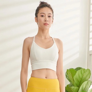 YOGA FLOW Alma Bra - 麻花短版上衣 - 雪花白 White