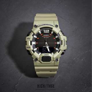 CASIO 大地色 軍事風 10年電力 防水 雙顯 電子錶 橡膠 卡西歐 手錶【HDC-700-3A3VDF】