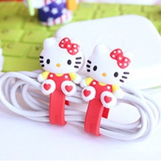 hello kitty韓國創意可愛全身造型矽膠理線夾KT貓釘扣式紐扣繞線器