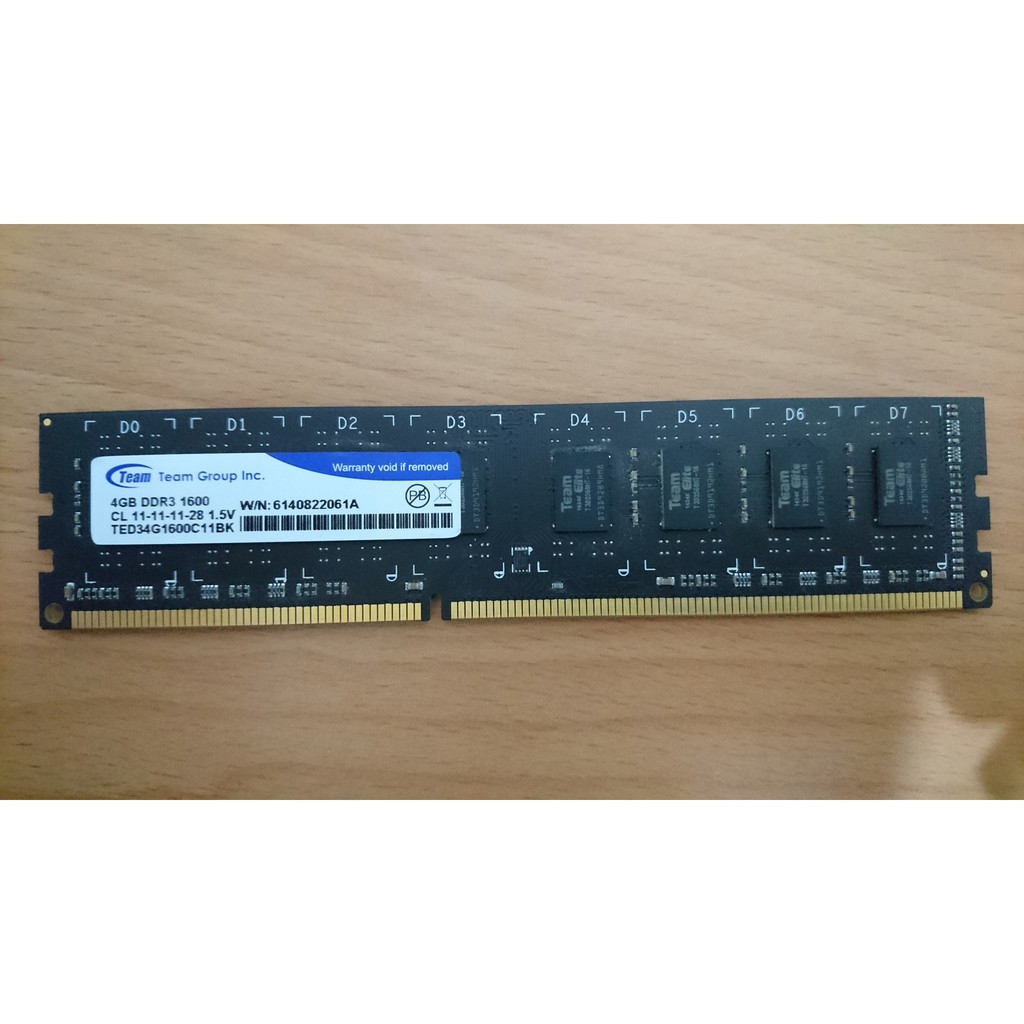 Team(十銓) 4GB DDR3-1600 桌上型記憶體 TED34G1600C11BK(二手)