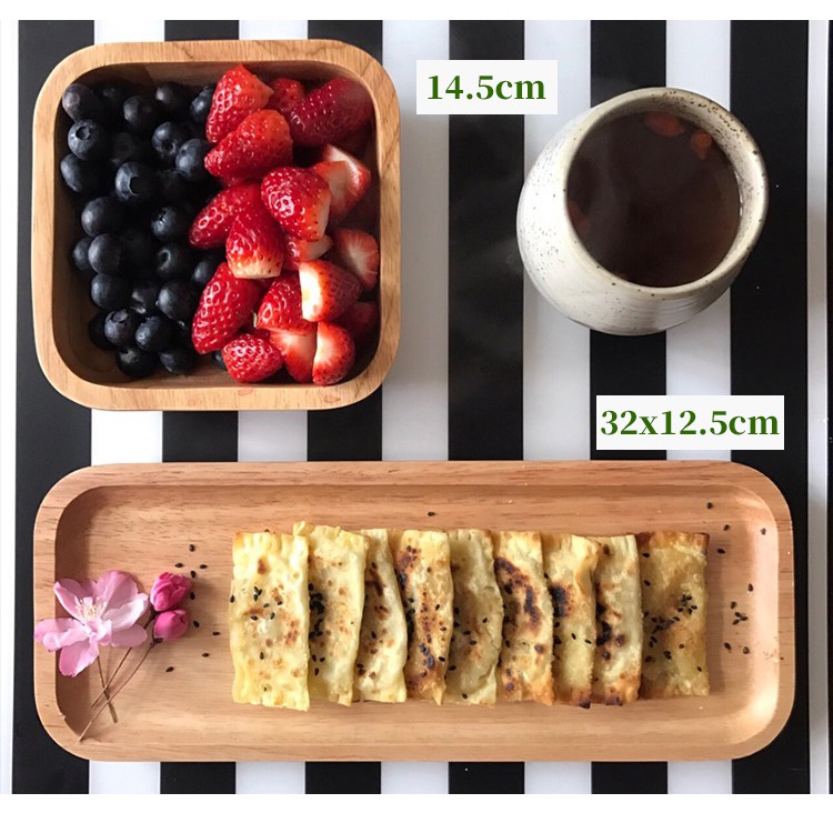 日式 長方形木盤 實木 木餐盤 托盤 點心盤 早餐盤 麵包盤 水果盤 無漆木盤
