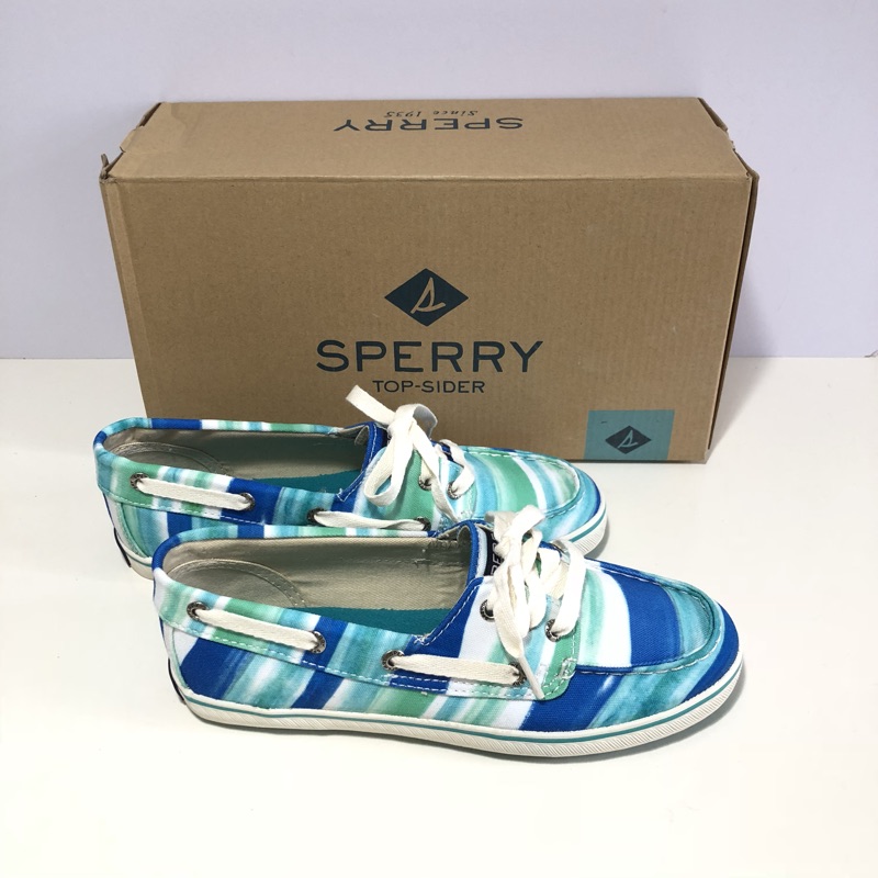 現貨 Kid S Sperry 女童休閒鞋尺寸us13m Us1 超輕量舒適休閒布面帆船鞋 藍綠色 蝦皮購物