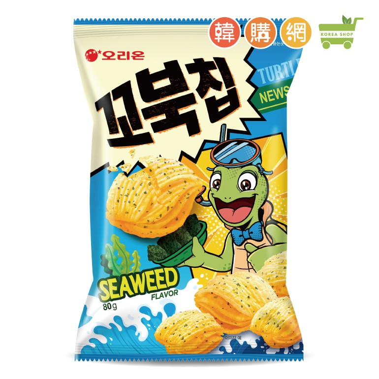 韓國好麗友烏龜玉米脆片(海苔味)80g(2024.03.19有效)【韓購網】