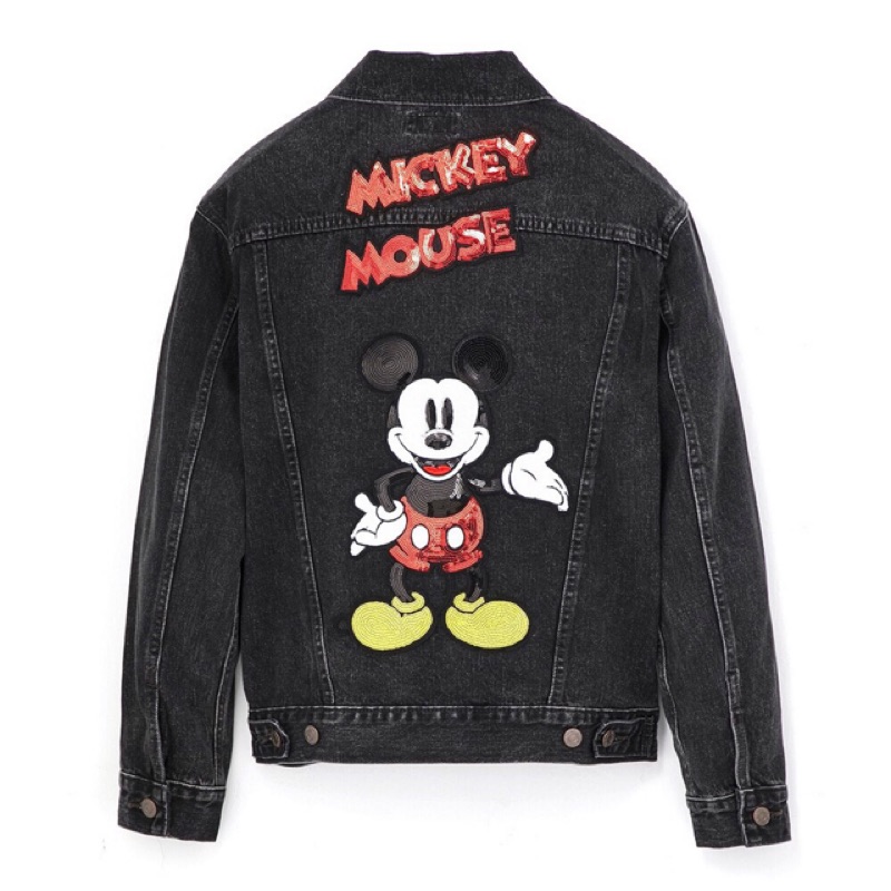 全新專櫃正品Levi’s x Mickey 迪士尼米奇黑色牛仔外套