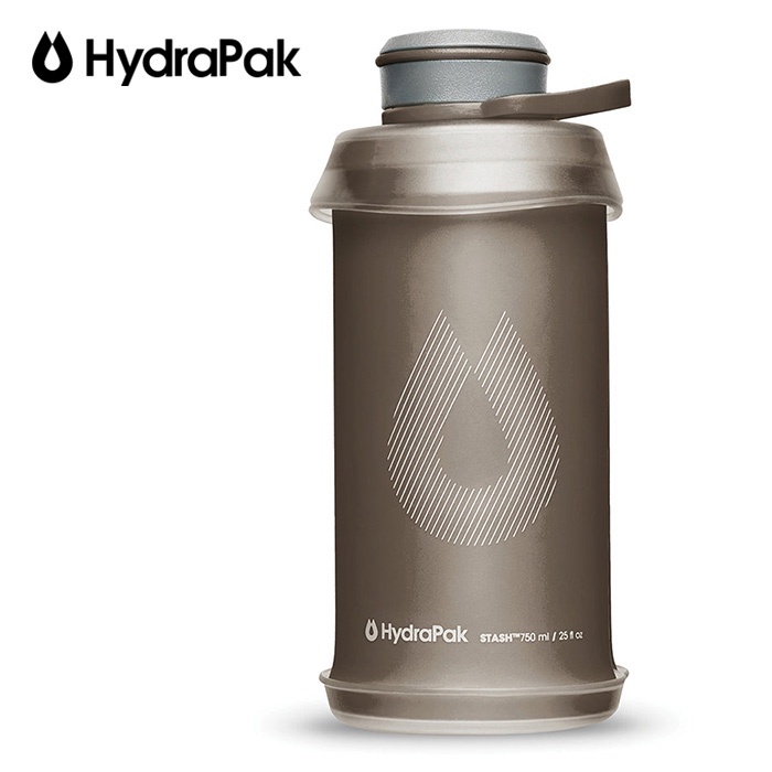 【Hydrapak 美國】STASH 750ml 可擠壓式圓盤軟式水壺 遠古灰 (G122M)