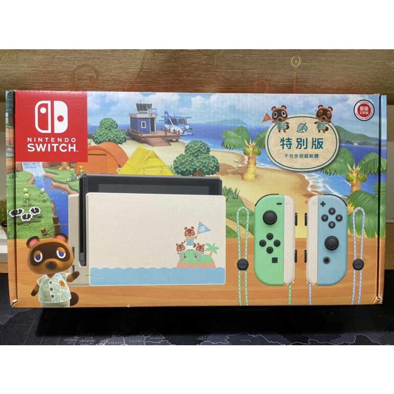 動森版 Switch 主機《台灣公司貨》+ 中文版動物森友會遊戲片及其他配件