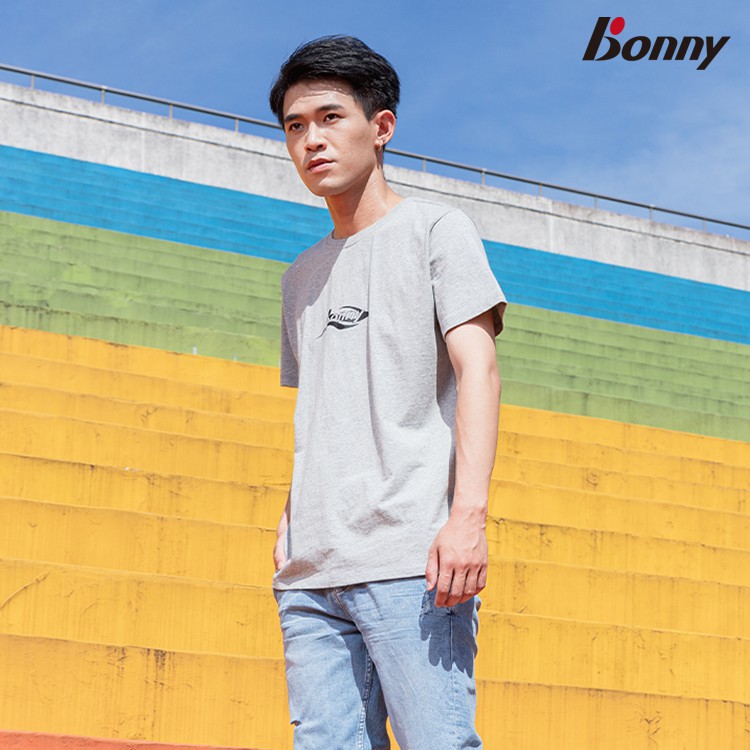 【Bonny】波力男裝純棉圓領短袖T恤-灰