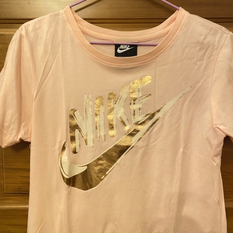 《Nike》粉色T恤 大logo基本款 女S號 絕對正版