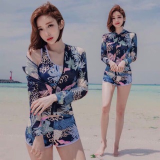 👙潛水服 浮潛泳衣 多件式泳衣 運動風泳衣 保守防曬長袖速乾衝浪水母衣 遮肚 學生 溫泉泳衣 比基尼