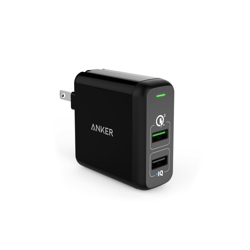 Anker PowerPort充電座(黑)2PORT QC3.0 A2024 【群光公司貨 福利品 保固不變】