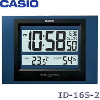 【3CTOWN】含稅開發票【公司貨附保卡】CASIO卡西歐 ID-16S-2 溫溼度電子掛鐘 黑藍色