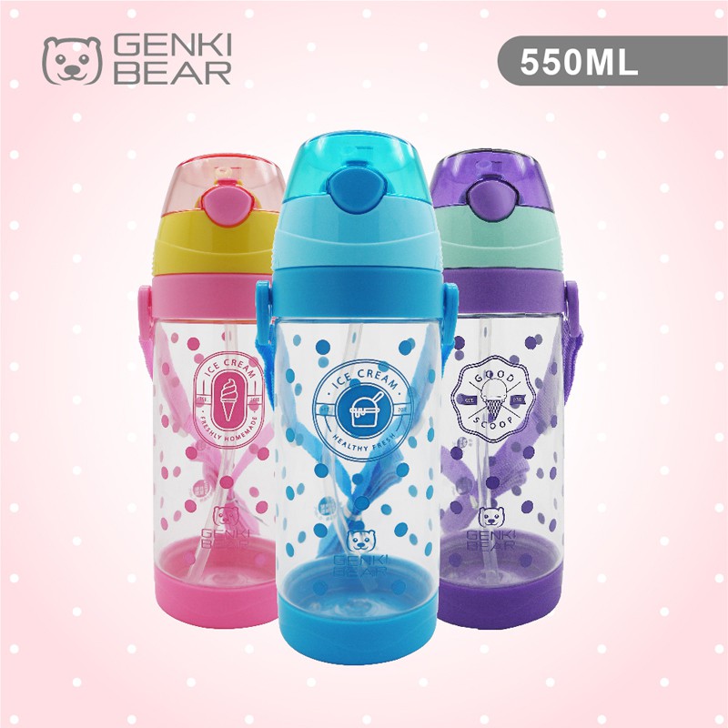 【元氣熊 GENKIBEAR】冰一點Tritan吸管兒童水壺550ml