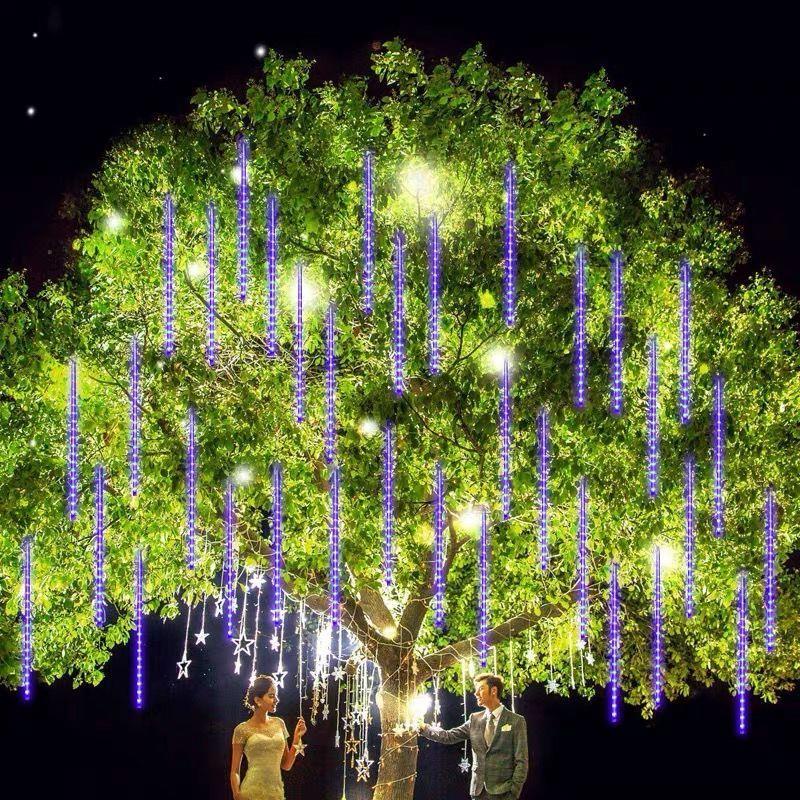 爆款2022新款led燈串流星雨燈管彩燈裝飾燈雙面防水掛樹燈流星管掛樹