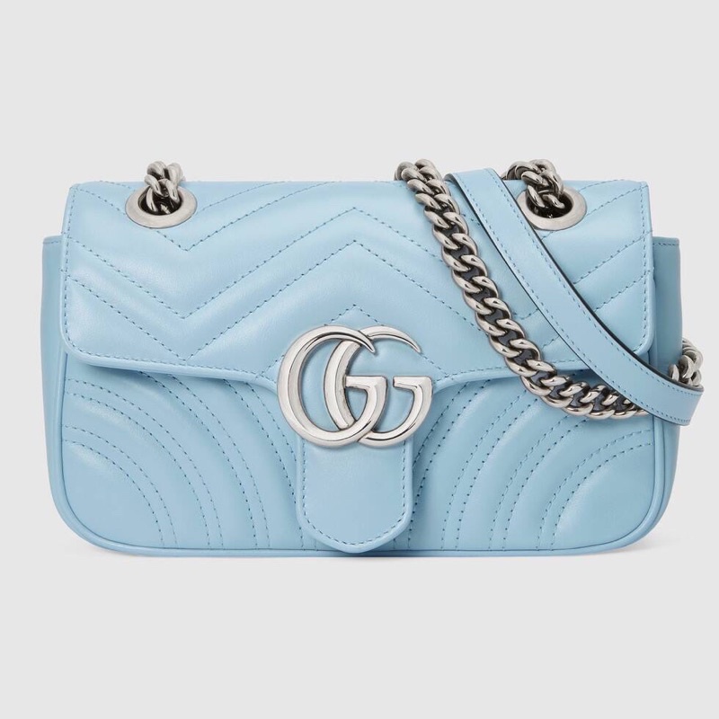 歐陽娜娜同款Gucci馬卡龍色系GG Marmont matelassé mini bag