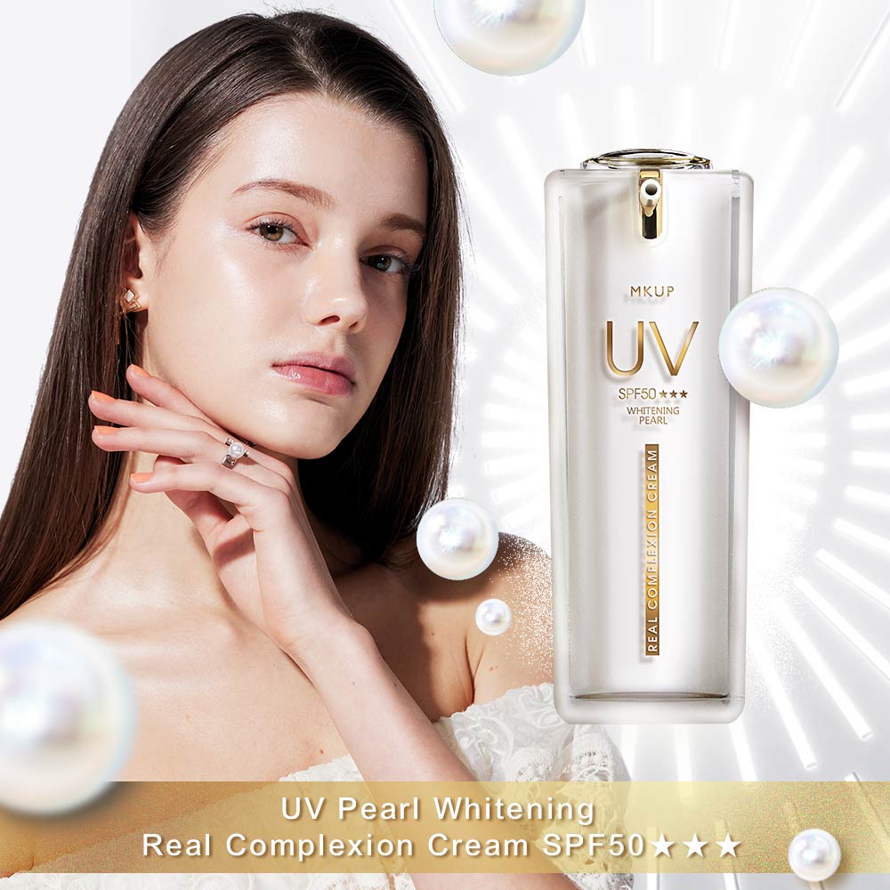 MKUP UV50 頂級白珍珠UV素顏霜SPF50 Pearl Whitening Real Complexioion