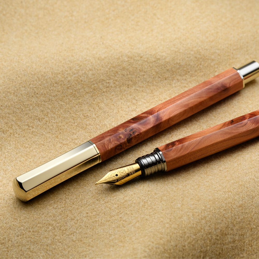 TM-908 八角龍柏木鋼筆 一般筆尖/18K金筆尖(鍍金、鍍黑)