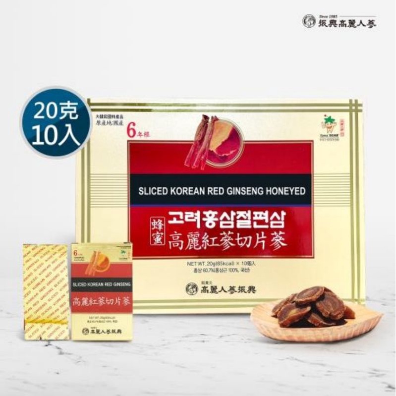 （免運）代購--韓國藥局第一品牌聯合推薦【振興高麗人蔘】 蜂蜜高麗紅蔘切片蔘6年根200g禮盒