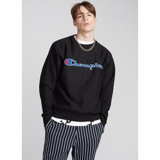 冠軍 Champion 大男童 車繡LOGO 刷毛 大學Tee 現貨 美版 黑色