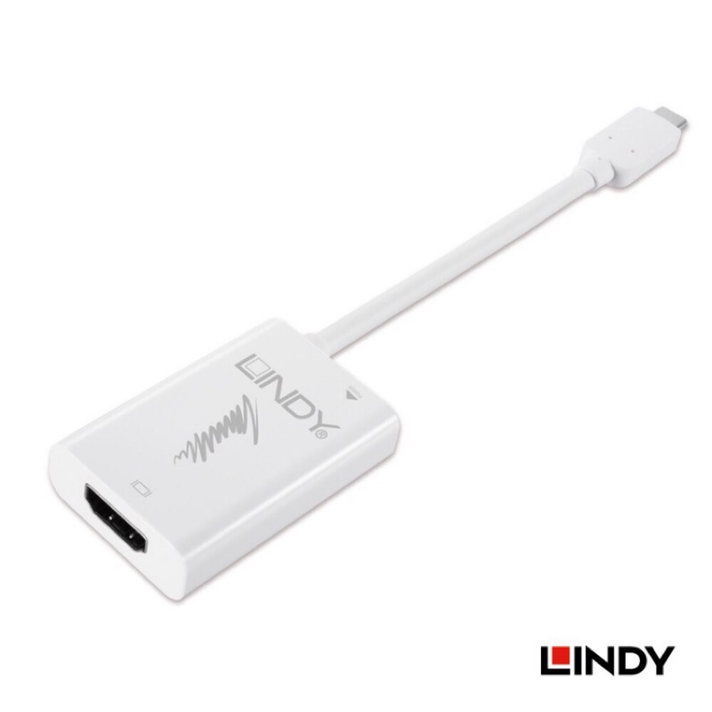停產LINDY  主動式 USB3.1 TYPE-C TO HDMI2.0 4K/60HZ轉接器帶PD功能(43178)
