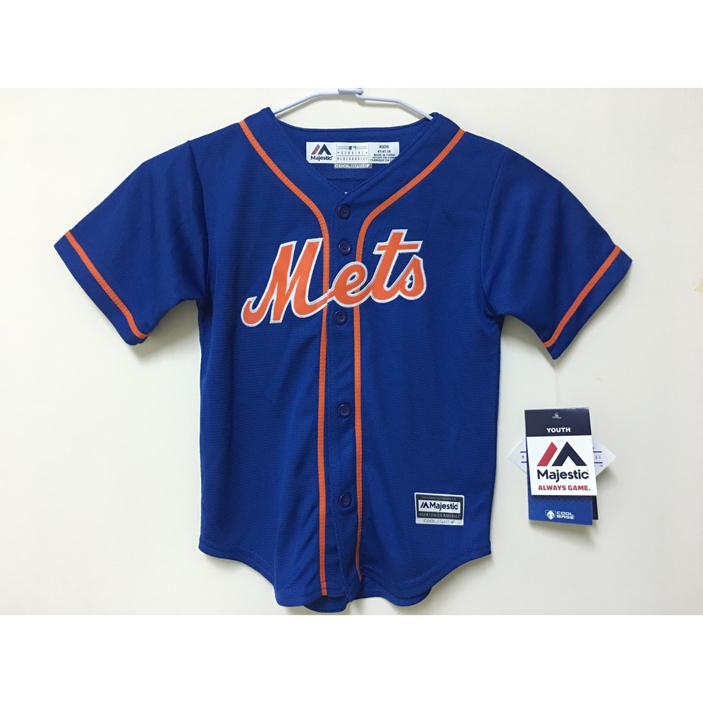 MLB 美國職棒大聯盟 紐約大都會隊 藍色 棒球衣 小童版 Majestic New York Mets