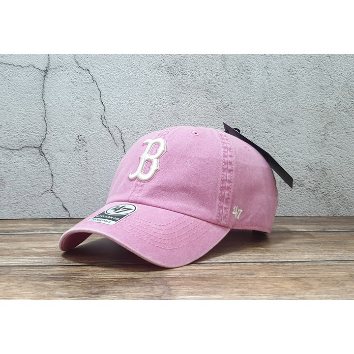 蝦拼殿 47 brand MLB波士頓紅襪隊 水洗復古粉紅色老帽 現貨供應中  男女都可以戴