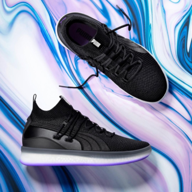 puma clyde court black purple