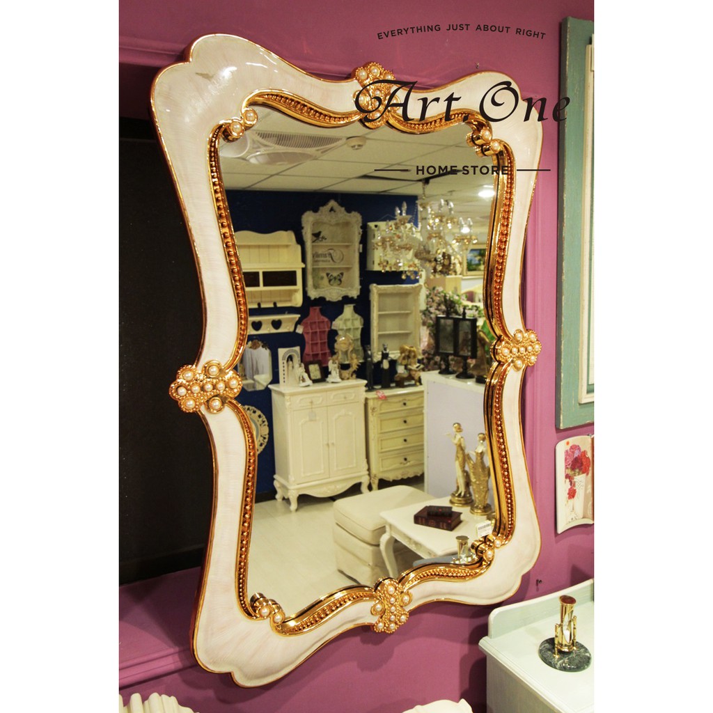 AW243001 歐式 珍珠掛鏡 金色 珍珠 歐式 華麗 古典 奢華 壁飾