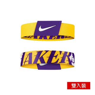 NIKE NBA BALLER 手環 湖人 排汗 彈性手環 籃球手環 雙入裝 N1000539760【樂買網】