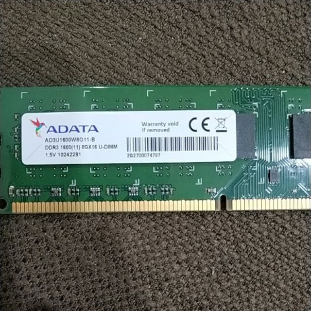 威剛 ADATA DDR3-1600 8GB x1