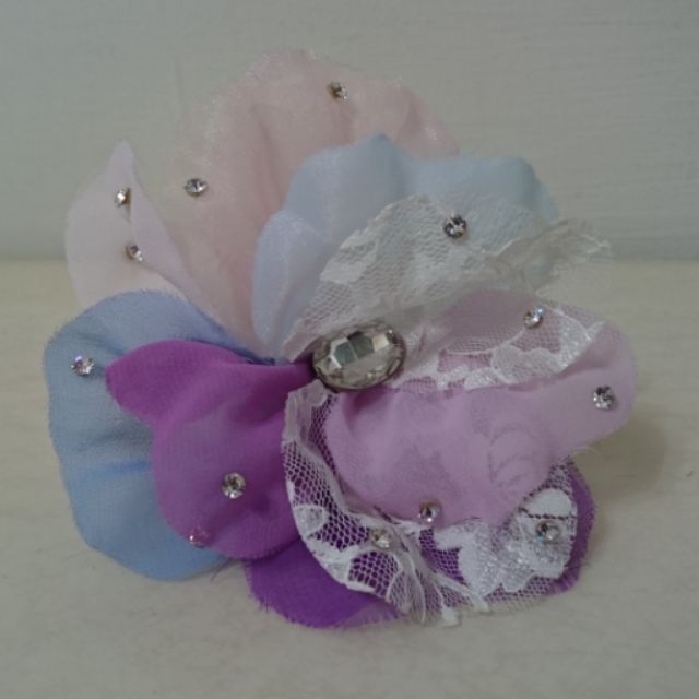 新娘頭飾/粉紫藍粉色造型花朵髮飾