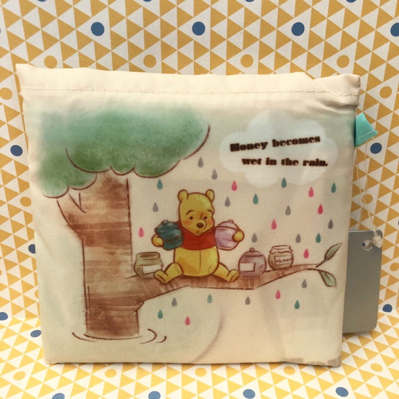 日本迪士尼 維尼 Pooh 防水收納袋 購物袋 環保袋 多功能防水袋 包包雨衣