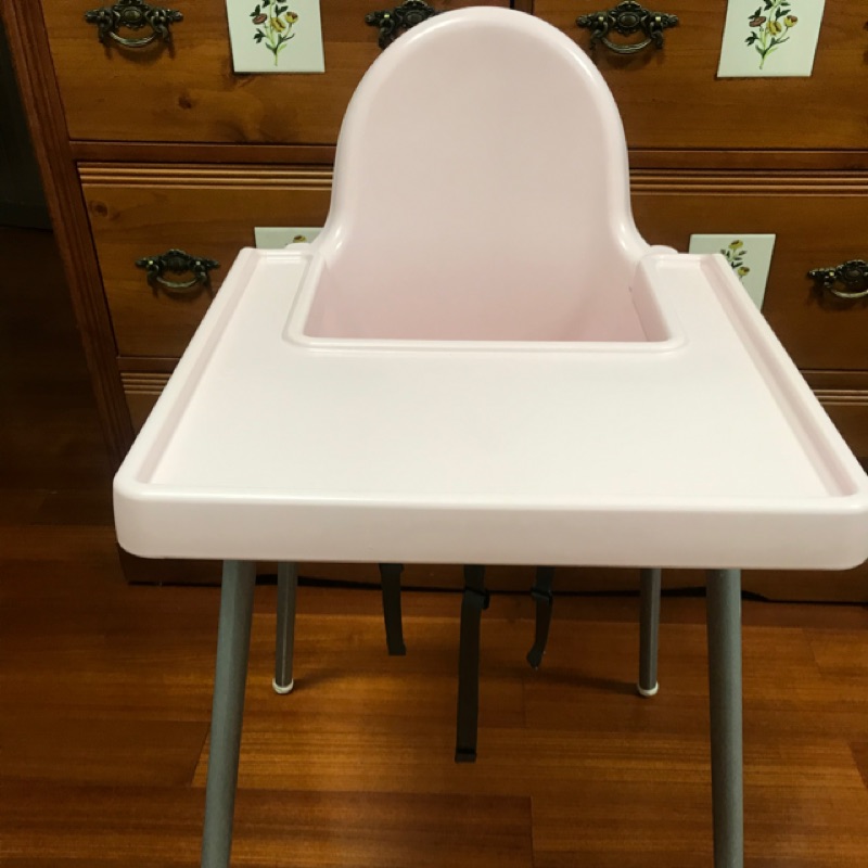 (免運）Ikea 寶寶餐椅 粉紅色 二手