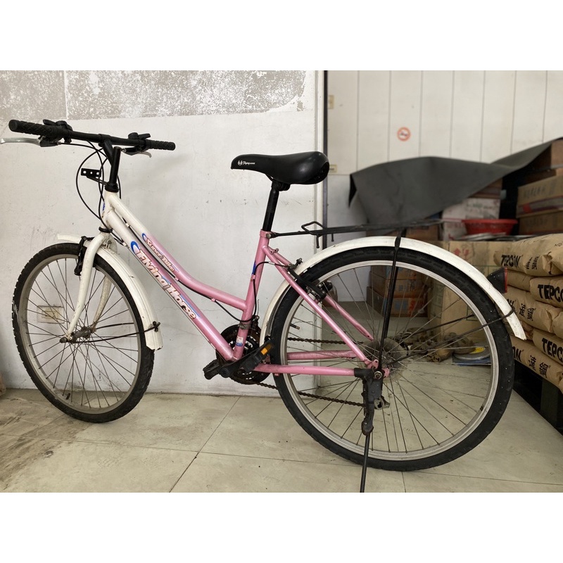 二手腳踏車～粉白色！