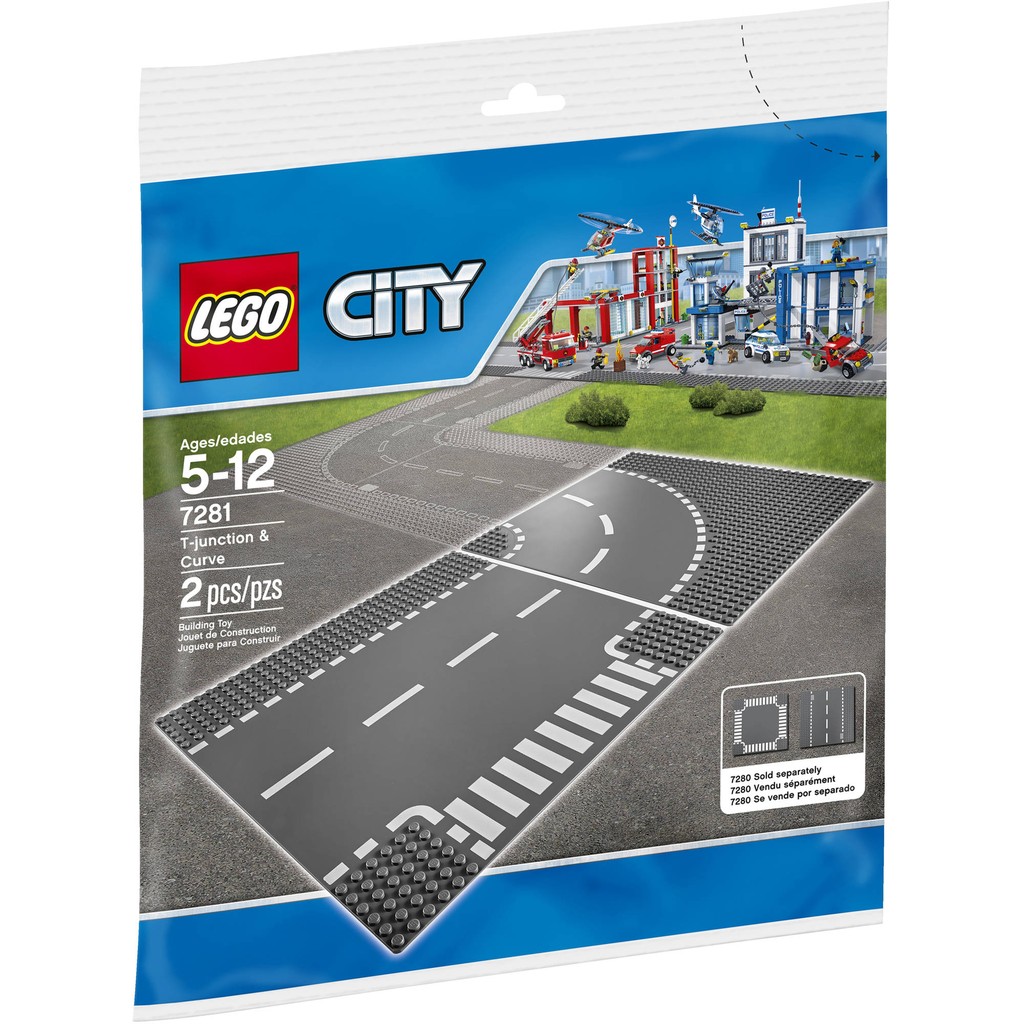 【台中翔智積木】LEGO 樂高 CITY系列 7280 T字路口+彎道 道路底板