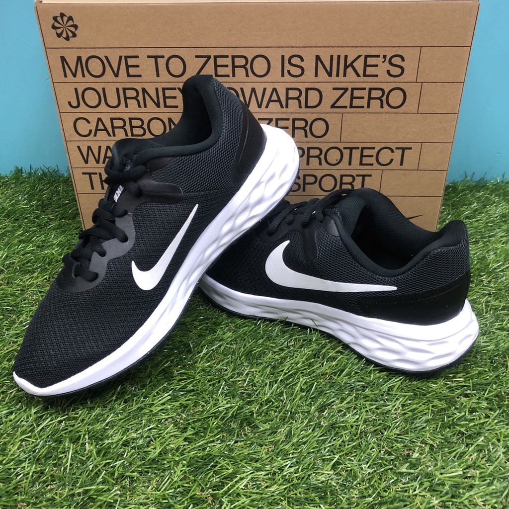 Nike REVOLUTION 6 女款 黑底白 入門慢跑鞋【WENWU】DC3729003