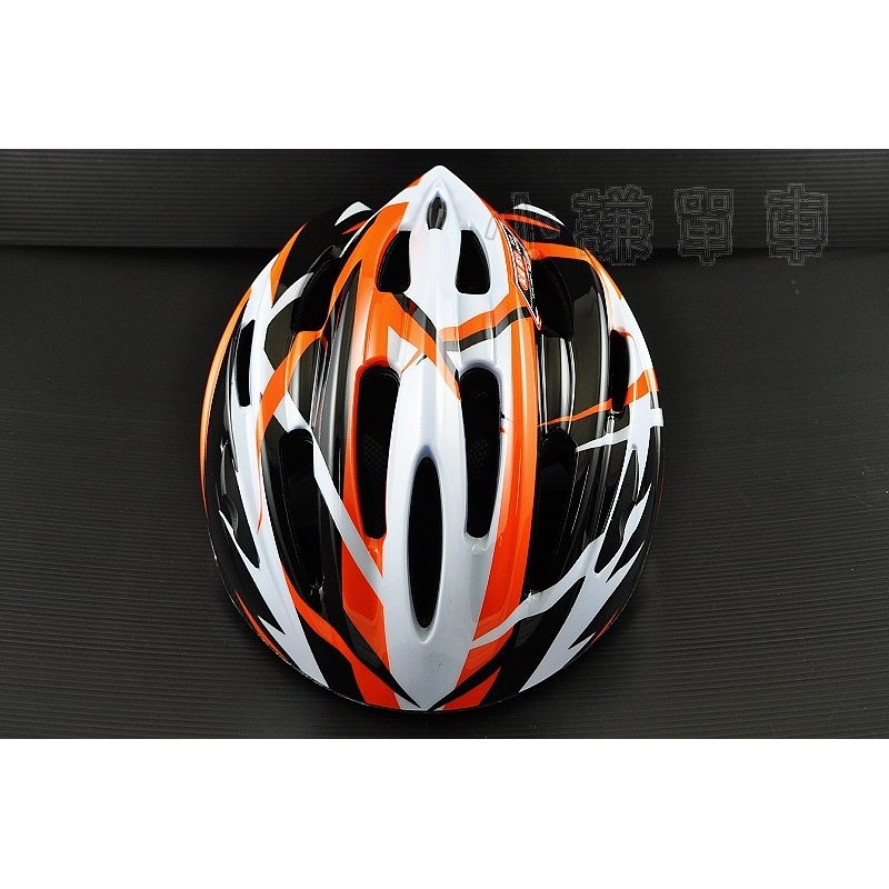 【小謙單車】全新GVR自行車安全帽磁鐵跳躍系列，附鏡片，橘黑白色