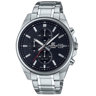 CASIO卡西歐EDIFICE EFV-610D-1A 簡約三眼日期顯示腕錶/黑麵43.2mm