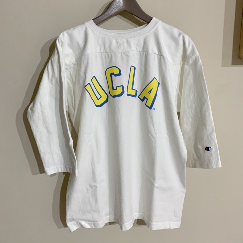 美國製 T1011 Champion UCLA 復古 大學T 衛衣 棒球T 學院 七分袖 重磅 圖騰 橄欖球 白T