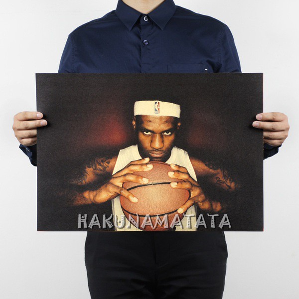 NBA 詹姆斯 小皇帝 LeBron James 懷舊復古 牛皮紙海報 壁貼 店面裝飾 交換禮物 849