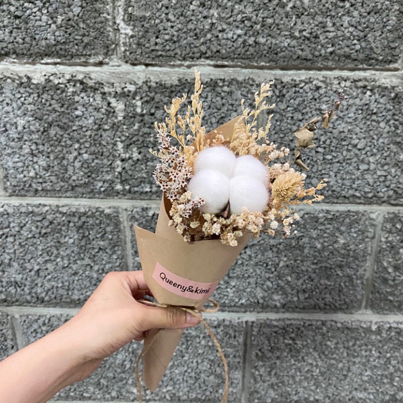 Queeny Kimi 買五送一 單支棉花畢業花束乾燥花材料包滿天星永生花花束婚禮居家裝飾拍攝乾燥花材乾燥花束 蝦皮購物