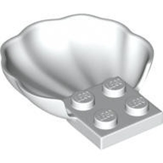 LEGO 樂高 白色 2x2 薄板 帶貝殼 Clam/Scallop Shell 18970 6097097